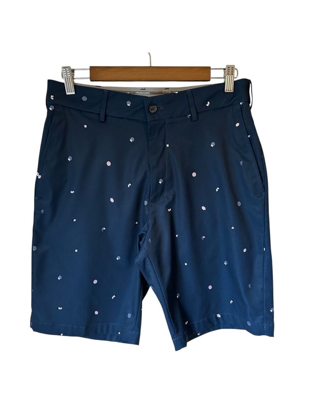 Walter Hagen Shorts Men's 32 Navy Blue Golf Allover Print Perfect 11 Collection